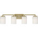 Leavenworth 4 Light 33 inch Brushed Gold Vanity Light Wall Light